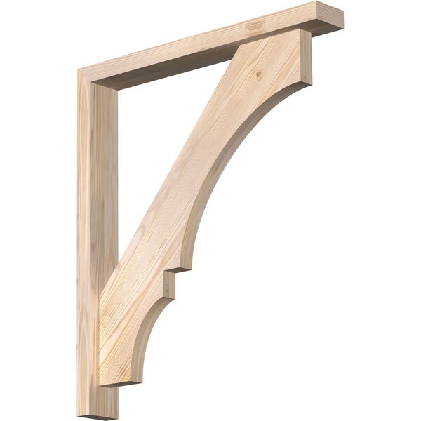 Ekena Millwork Balboa Block Smooth Bracket w/ Offset Brace, Douglas Fir, 3 1/2"W x 26"D x 30"H BKT0402X26X30BOA05SDF - main